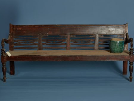 Early Classic Style Dutch Colonial Teak Bench from Jakarta Cheap