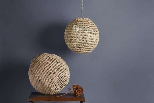 Hanging Moroccan Woven Palm Light from Marrakesh Sale