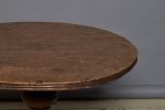 Dutch Colonial Round Teak Pedestal Table with a Reeded 3 Board Top on Sale