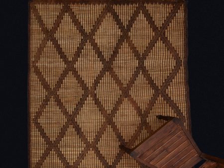 Medium Sized Early Coco Colored Tuareg Carpet with an Overall Interlaced Diamond Pattern (5  x 6 2 ) For Discount