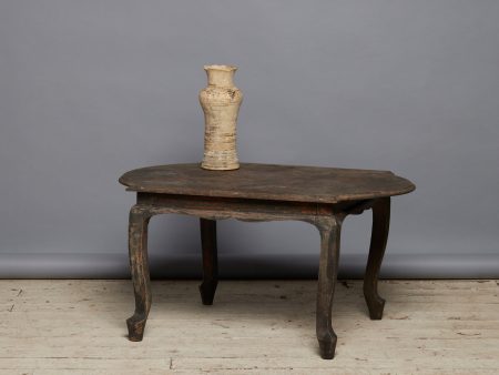 Shaped Top 19th Century Teak Coffee Table from Jakarta with Queen Anne Leg Discount