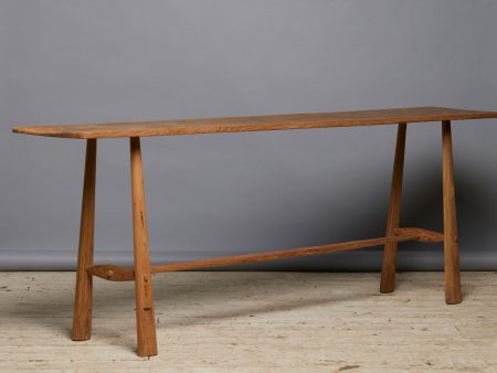 Teak Stretcher Base Natural Finish Console Table from Jakarta Online