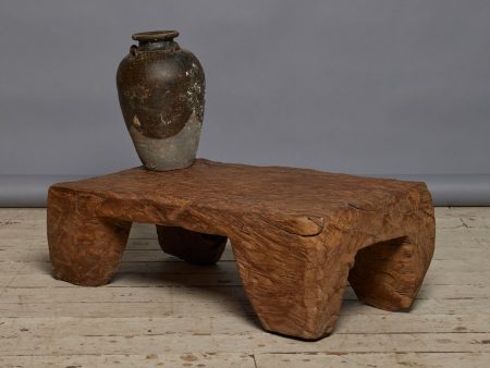 Early Rustic Kampung Bench Carved from Solid Teak Discount