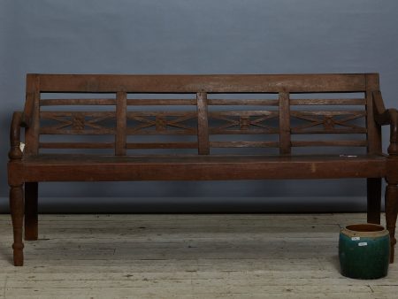 19th Century Dutch Colonial Teak Bench from Sumatra Sale