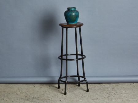 Metal Based Indonesian Bar Stools with Teak Seats Cheap