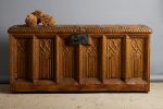 English Cabinet in the Shape of a Coffer Made out of an Old Abbey Paneling For Cheap