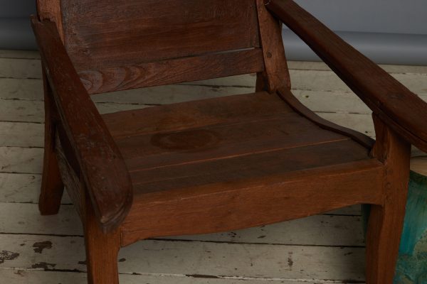 19th Century Dutch Colonial Teak Planters Chair with Retractable Swing Arms on Sale