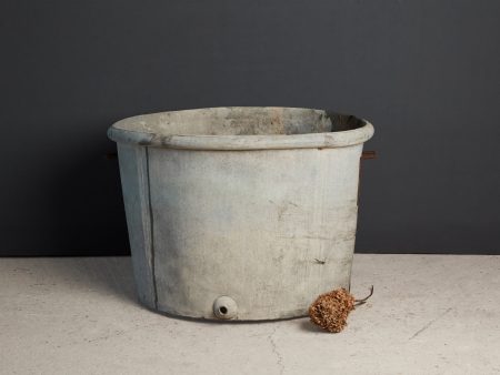 Extra Large French Zinc Wine Makers Pot - Tree Size For Sale