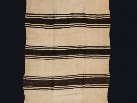 Large Broad Woven Hemp Carpet with Thick Central Bands Linked by Double Woven Stripes ............... (6  6   x 12  4  ) Online now