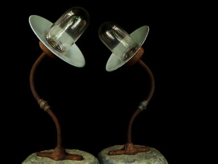 Pair of French Barn Lights ca 1920 For Sale