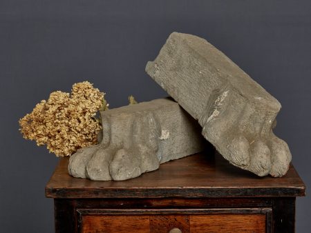 Pair of 17th 18th Century Florentine Carved Stone Lion Paw Feet Online