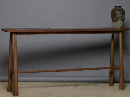 Three Stone Arts & Crafts Style Teak Console from Java For Cheap