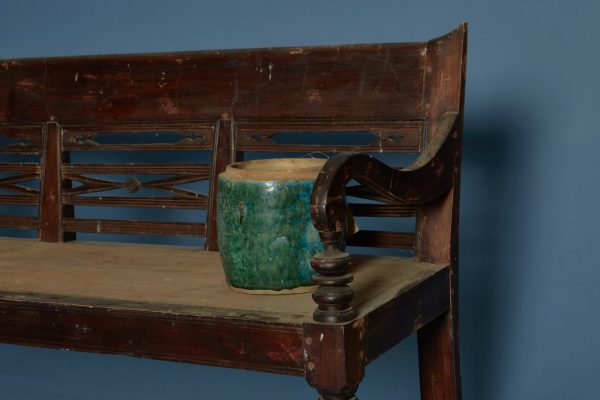 Early Classic Style Dutch Colonial Teak Bench from Jakarta Cheap