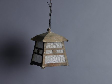 Italian Arts & Crafts Zinc Hanging Outdoor Light For Cheap