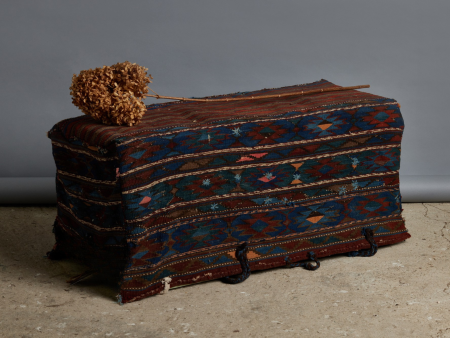 19th Century Flat Woven Cradle Textile Covered Coffee Table   Bench Online Sale