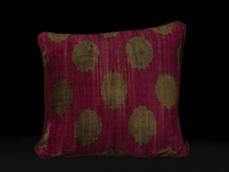 Uzbec Silk Velvet Ikat Pillow Sale