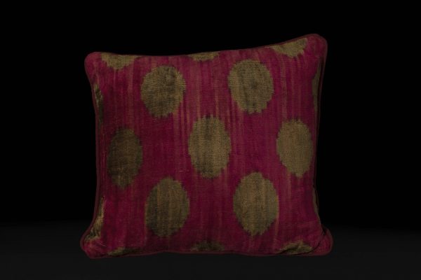 Uzbec Silk Velvet Ikat Pillow Sale