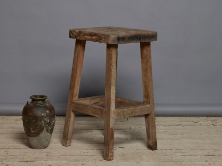 Thai Thick Top Square Thick Stool from Java For Sale