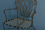 Set of 4 Wrought Iron Garden Chairs Fashion