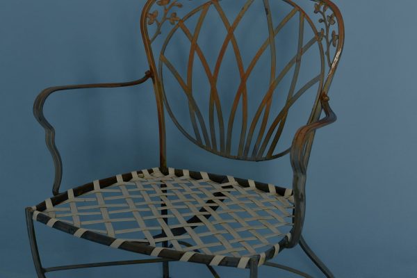 Set of 4 Wrought Iron Garden Chairs Fashion