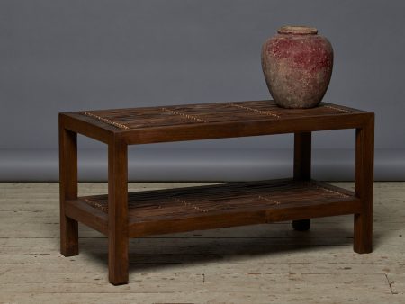 Mid Century Teak & Bamboo Two Tiered Coffee Table on Sale