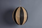 Dark Brown & Natural Hand-woven Raffia Oviform Pendant Shade Cheap