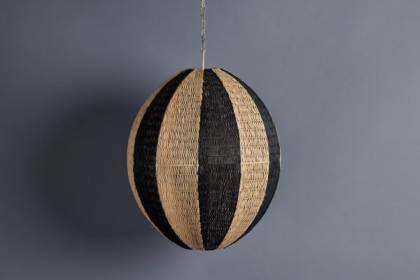 Dark Brown & Natural Hand-woven Raffia Oviform Pendant Shade Cheap