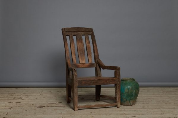 Low Primitive Dutch Colonial Teak Lounge Chair from Sumatra Online Sale