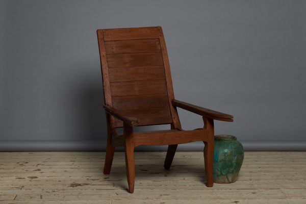 19th Century Dutch Colonial Teak Planters Chair with Retractable Swing Arms on Sale