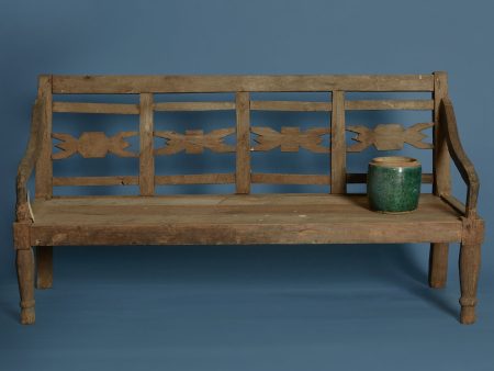 Dutch Colonial Teak Bench from Sumatra For Cheap