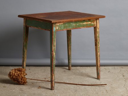 French Bistro Table with an Old Green & Cream Painted Base Online now