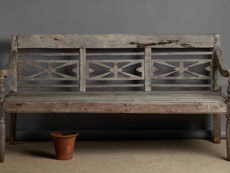 Deep Seated Dutch Colonial Teak Bench From Java Hot on Sale