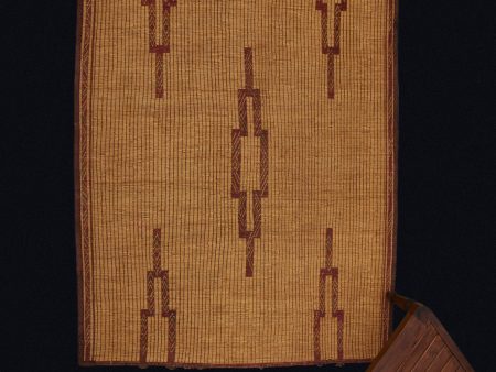 Small Early Coco Colored Tuareg Carpet with Stepped Lozenge Shapes Throughout the Field (4 5  x 5 9 ) Sale