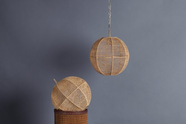 Small Open Work Ball Shaped Raffia Hanging Shade Discount