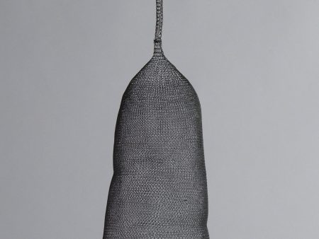 Long Knit Black Steel Pendant from Sumba For Discount