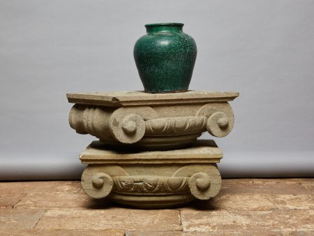 Pair of Late 17th Early 18th Century Ionic Capitols Carved from Pietra Serena Supply