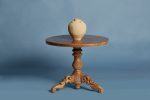 Single Board Top Round Dutch Colonial Teak Side Table from Java Online Sale