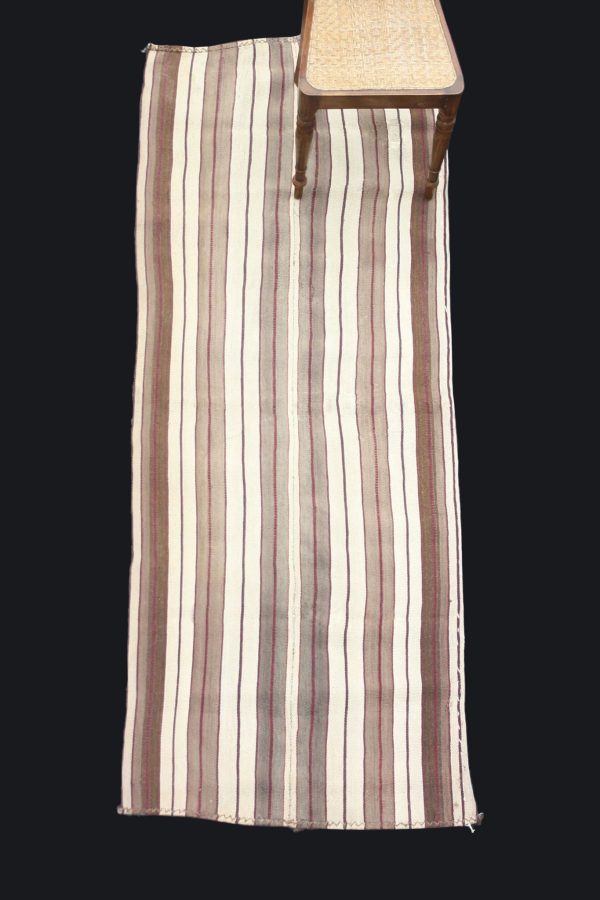 Acik Heybe In Brown And Cream With Grey Stripes (3  1  x 8  6 ) Cheap