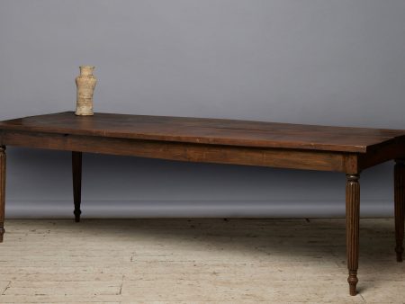 19th Century Long Teak Raffles Table with Reeded Legs Online