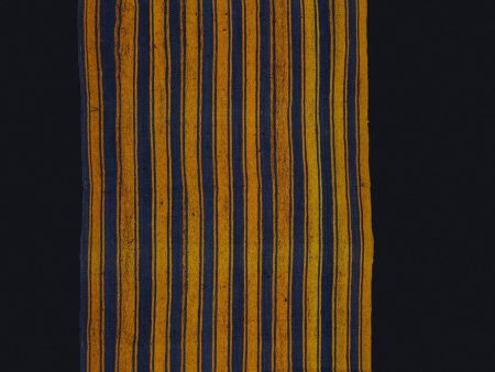 Saffron & Indigo Striped Hemp Runner from Iran ............... (3  5   x 17  6  ) For Discount