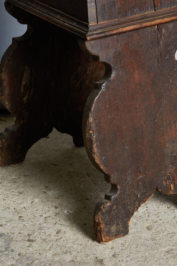 17th Century North Italian Walnut Hall Chair with Carved Crest Cheap