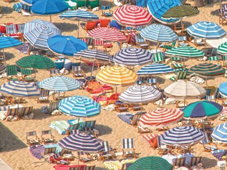 JGS191 - Umbrellas on Beach I - 16x12 Online Sale