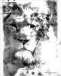 BLUE143 - Modern Black & White Lion - 12x16 Sale