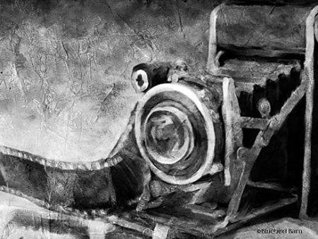 BLUE261 - Vintage Camera Black and White   - 18x12 Cheap